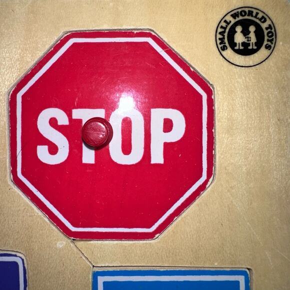 Vintage 1996 Small World Toys Safety Signs Wooden Puzzle Educational Tot #2541 - Picture 6 of 9